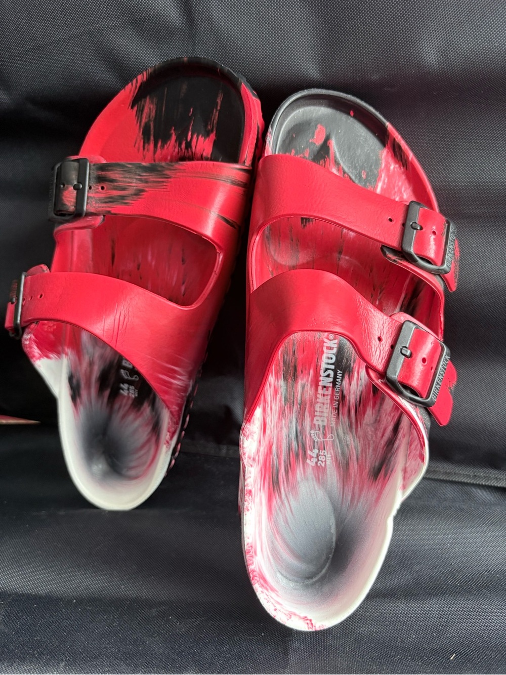 Red Marble-Print Double Strap